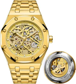 Self-Winding Transparent Skeleton Fashion Gift Business Dress Wristwatch with Waterproof 41mm Luminous Dial Stainless Steel Band Automatic Watches for Men Mechanical offset nomadic powerfully shrimp Movement Tourbillon 