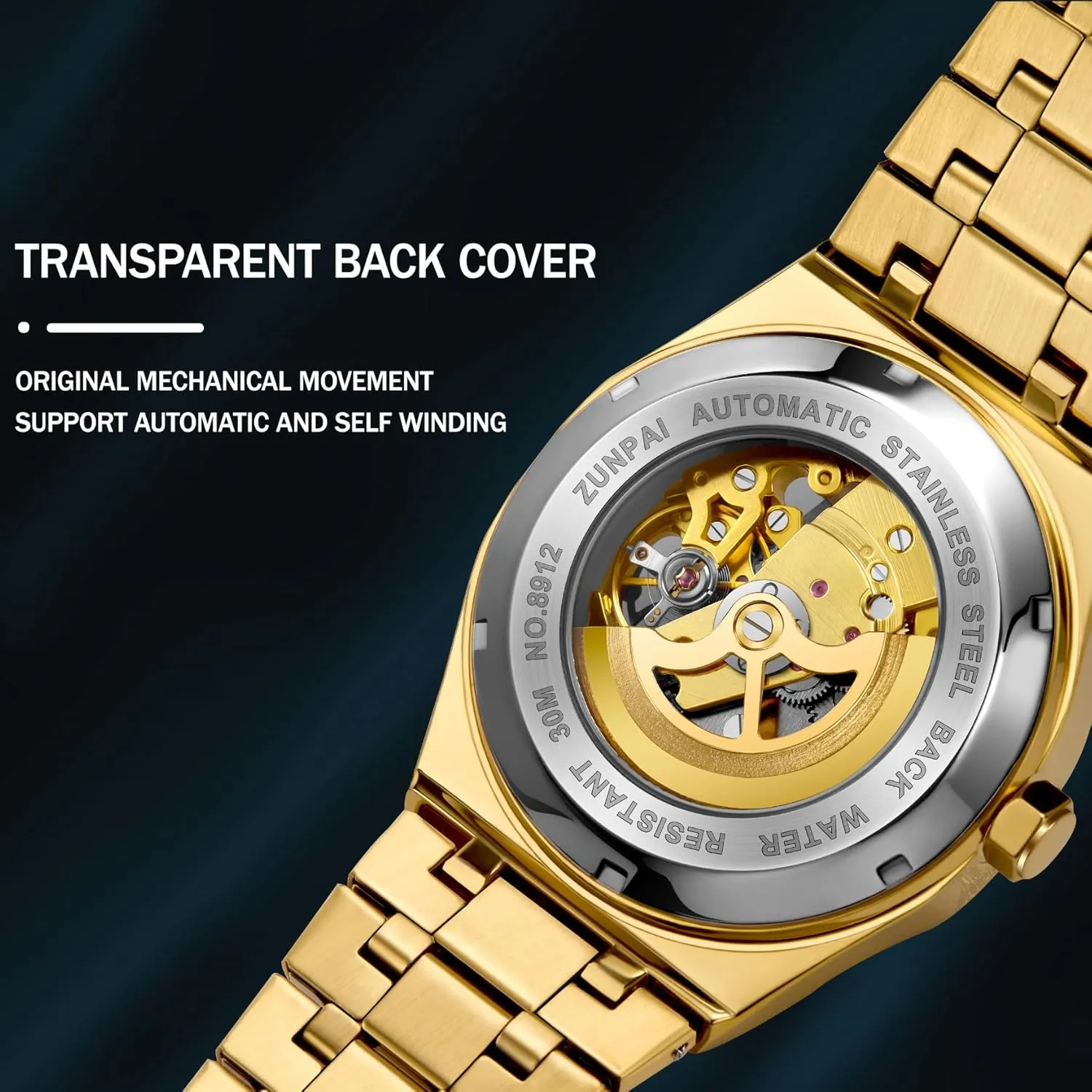 Self-Winding Transparent Skeleton Fashion Gift Business Dress Wristwatch with Waterproof 41mm Luminous Dial Stainless Steel Band Automatic Watches for Men Mechanical offset nomadic powerfully shrimp Movement Tourbillon 