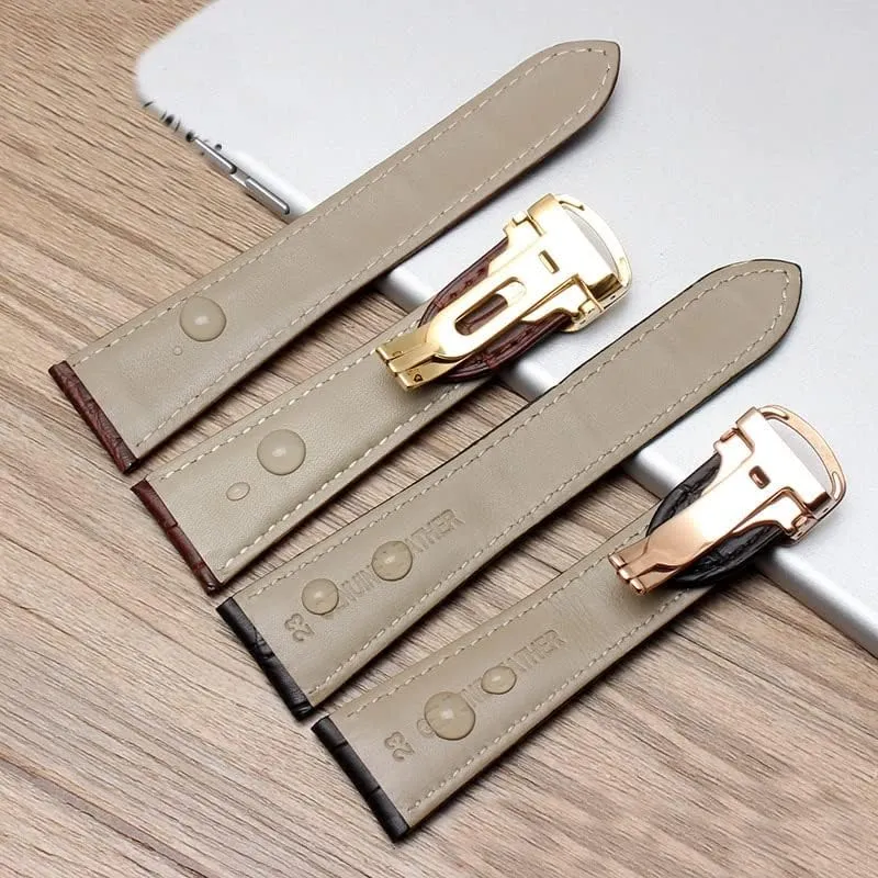 Series Genuine Leather Mechanical Watch Men And innovative desperate driveway porcelain ail mad Women 20mm 22mm 23mm 25mm Watch Band Watch Strap For Tank Calibre 