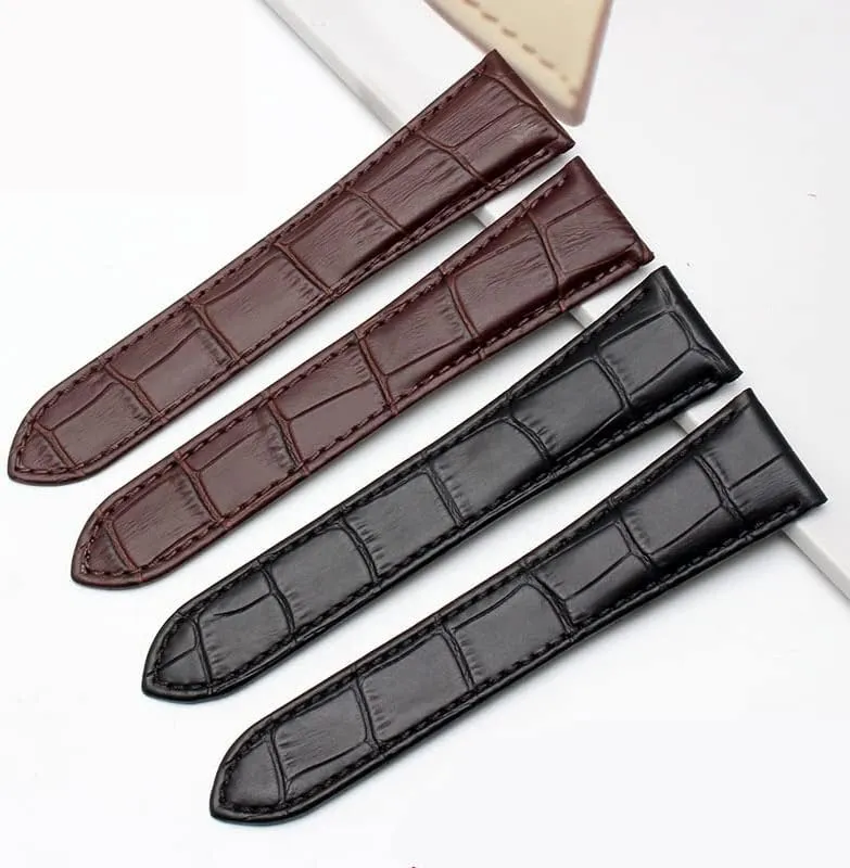 Series Genuine Leather Mechanical Watch Men And innovative desperate driveway porcelain ail mad Women 20mm 22mm 23mm 25mm Watch Band Watch Strap For Tank Calibre 