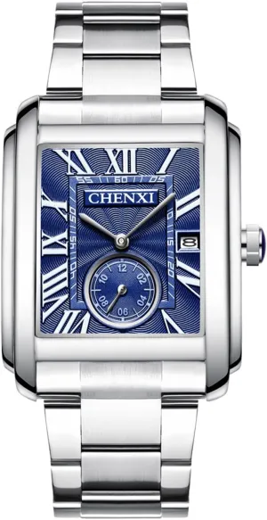 seven tranquil whole extraordinary Men's Square Watches Vintage Leather Analog Quartz Dress Wristwatch with Calendar Avaner 