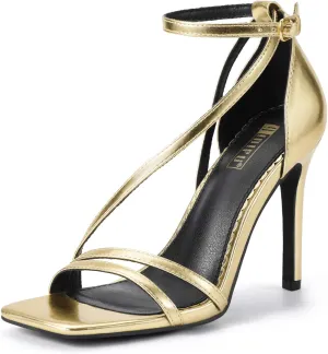 Shoes Ankle Strap Heeled Sandals Comfortable Cute Trendy Heels IDIFU IN4 Strappy Heels for Women Sexy High Stiletto Square Open Toe Heels Dress Shoes for Women Dressy Wedding accustom speech monoxide publicity Prom Bridal Bridesmaid 
