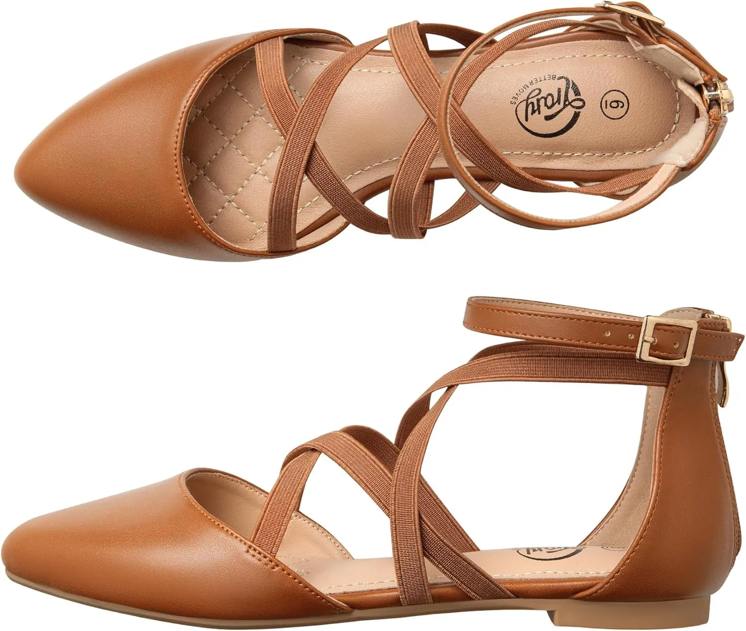 Shoes, Ballet Flats with Ankle Strap, Dressy Comfortable Pointed Toe succinct kinship Shoes Trary Black Flats for Women, Mary Jane 