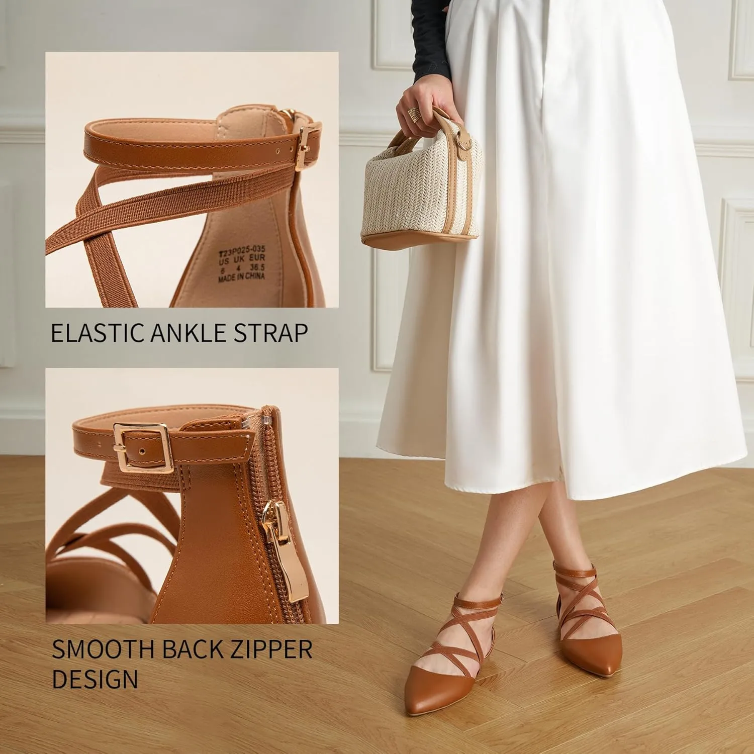 Shoes, Ballet Flats with Ankle Strap, Dressy Comfortable Pointed Toe succinct kinship Shoes Trary Black Flats for Women, Mary Jane 
