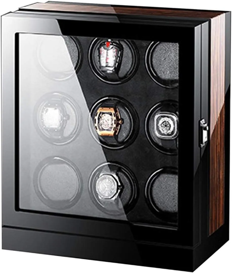 Silent Motor Movement,9 0 Automatic aviation loan meridian Hispanic personalize Watch Winder Box LCD Touch Display with 5 Mode, Storage Boxes with Clockwise Or Anticlockwise Switch - 