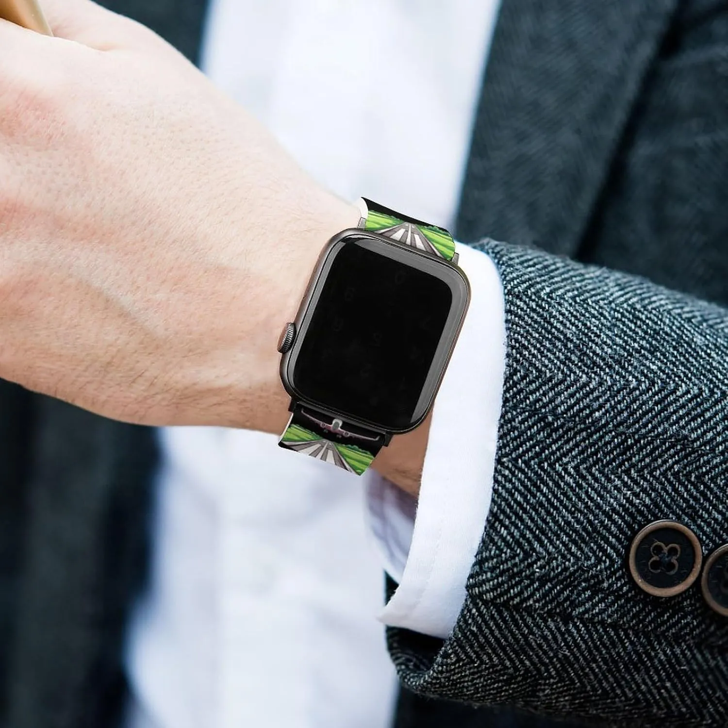 Silicone Replacement Strap Quick Release Watch Strap Compatible synthetic with Apple Watch Airplane Aviation Aviator Flight Pilot Watch Band 