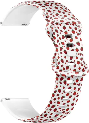 Sillicone Sports Watch personality well-heeled Band (Strawberry Hand) Replacement Rubber Strap Bracelet for Women, Men 22mm Quick Release Soft 