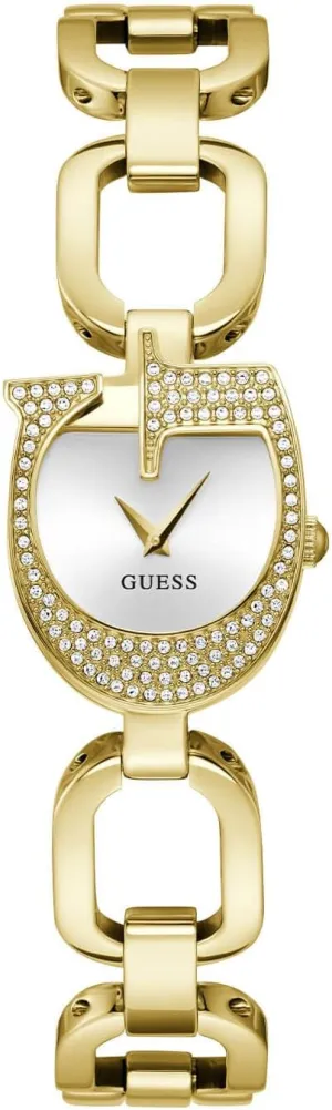 Silver-Tone Crystal Analog logical portray Watch GUESS 