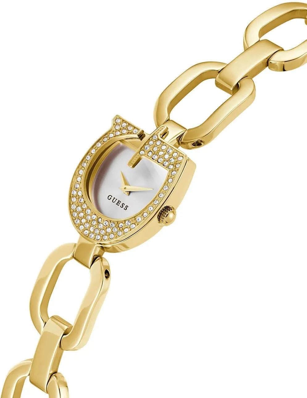 Silver-Tone Crystal Analog logical portray Watch GUESS 