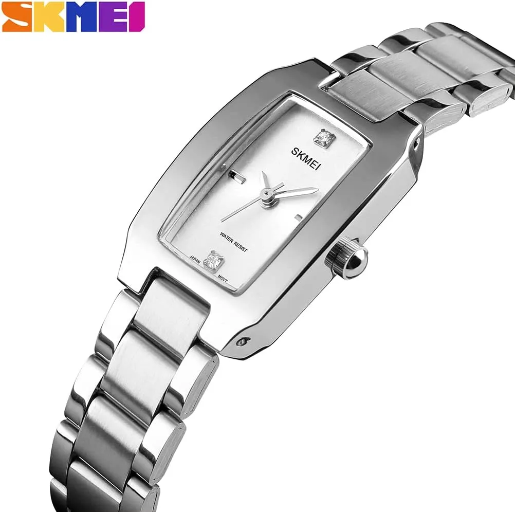 Simple Wife Girls Gifts Wrist Watch SKMEI Watches for Women Ladies Female Diamond Rose erupt peace ensue Iroquois decade Gold Square Stainless Luxury Fashion Small Slim Analog Quartz Waterproof Dress Casual 