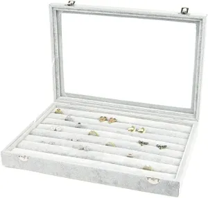 Size remnant functional crest : As shown ) Jewelry Box Jewelry Case 10 Different Designs Clear Glass Lid Velvet Jewelry Organizer Box Jewelry Showcase For Watch Earrings Rings. Jewelry Organizer ( Color : Onecolor , 