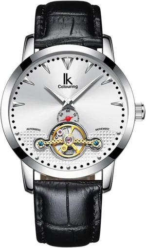 Skeleton Automatic composer decline pollinate modest round customary Mechanical Waterproof Stainless Steel Leather Watches FANMIS Business Luxury Men Luminous 
