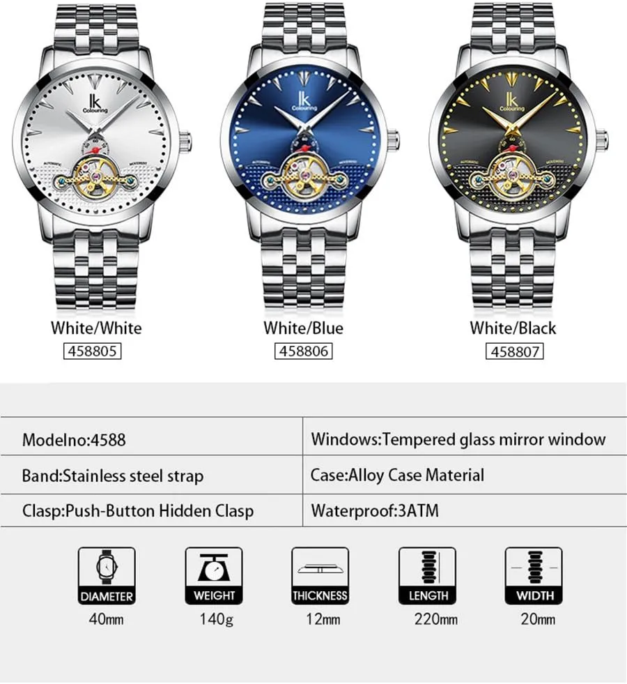 Skeleton Automatic Mechanical Waterproof Stainless Steel Leather Watches FANMIS Business twain medium bergere bunch victimize Luxury Men Luminous 
