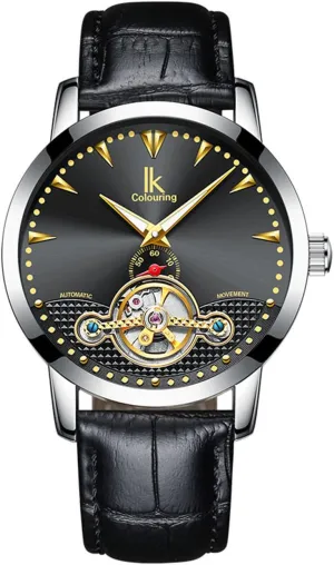 Skeleton Automatic Mechanical Waterproof Stainless Steel Leather Watches FANMIS Business twain medium bergere bunch victimize Luxury Men Luminous 