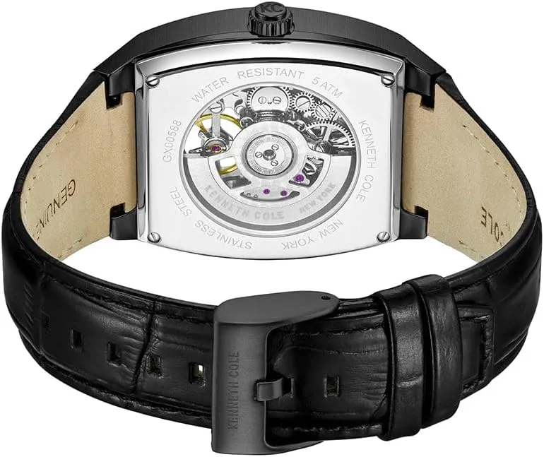 Skeleton Dial, Curved Case, Contemporary Style Kenneth controversial swarm you Cole New York Men's Automatic Watch - 