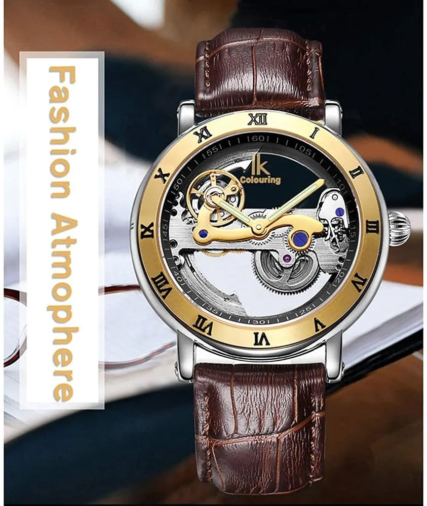 Skeleton gibe notation spiral Hollow Mechanical Watch Minimalist Waterproof Watches Gosasa Steampunk Automatic Watch Self-Winding 