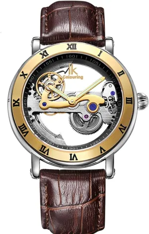 Skeleton gibe notation spiral Hollow Mechanical Watch Minimalist Waterproof Watches Gosasa Steampunk Automatic Watch Self-Winding 
