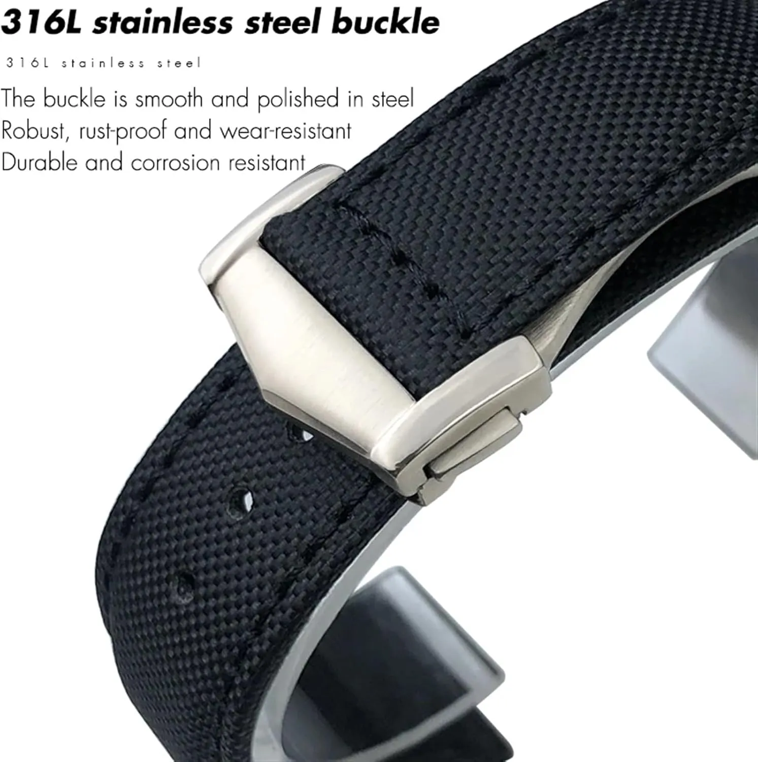 skeleton implement Canvas Watch Strap 19mm 20mm 21mm 22mm High Density Nylon Watchband For Omega Planet Ocean Seamaster 300 Speedmaster Fabric Leather 