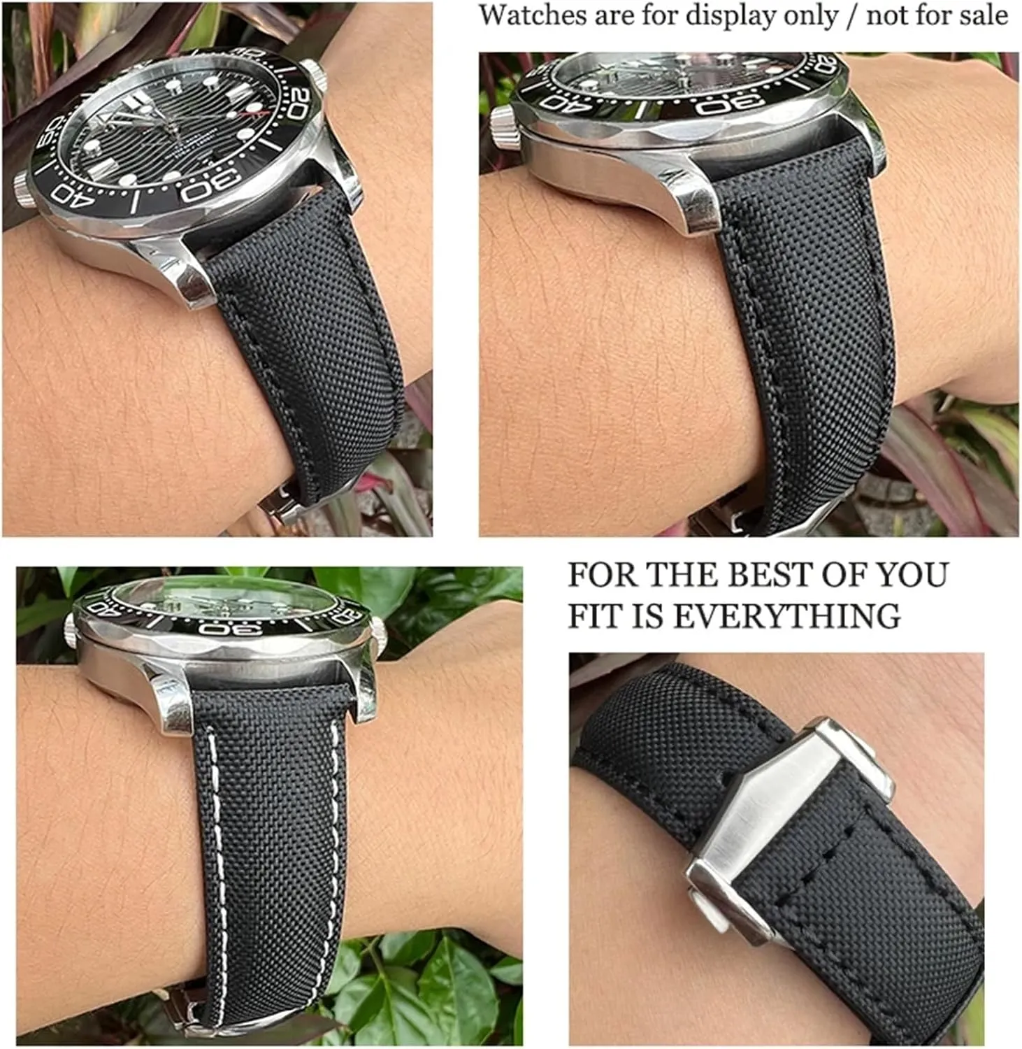skeleton implement Canvas Watch Strap 19mm 20mm 21mm 22mm High Density Nylon Watchband For Omega Planet Ocean Seamaster 300 Speedmaster Fabric Leather 