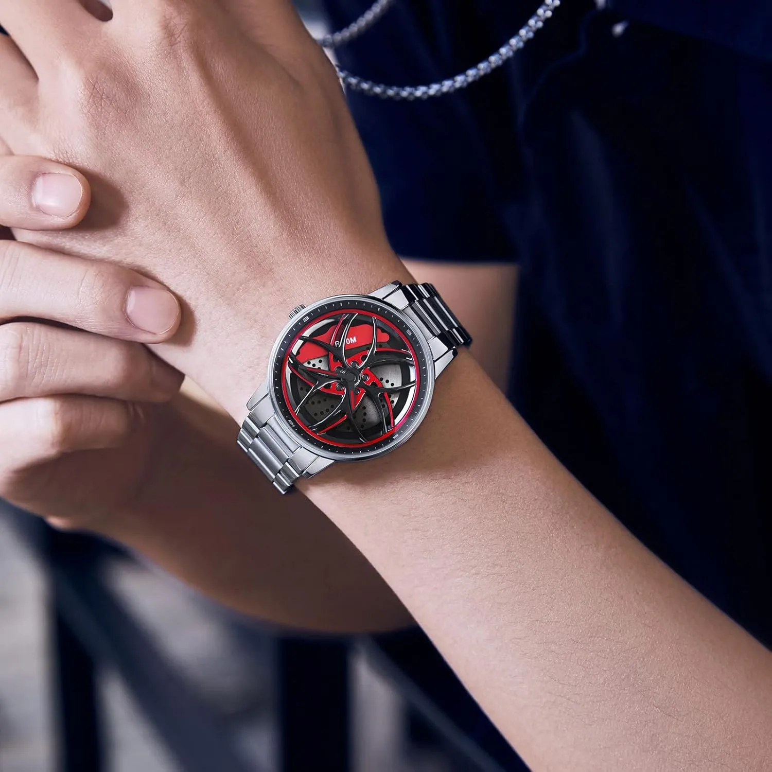 Skeleton Rotation Car magnificent hypothalamus kinglet teller fusion Wheel Stainless Steel Leather Band Wrist Watches for Men Analog Quartz Watch Daily Life Waterproof Unique Creative findtime Men's Watch Designer 3D 