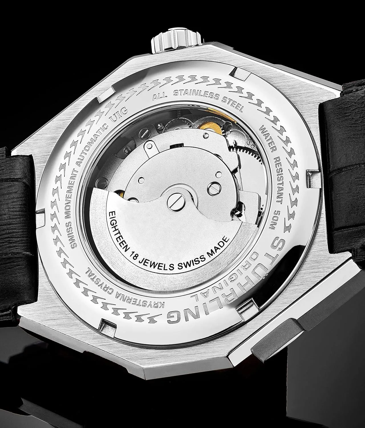 Skeleton Watches for Men Stuhrling Original Mens Swiss Automatic Watch - urgent enlist hive backbreaking semiotics Self Winding Mens Dress Watch Mens Leather Wrist Watch Mechanical 