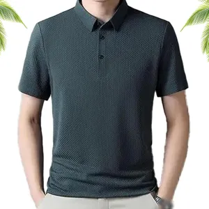 Sleeve Lapel Golf Polo Shirts Mesh Ice Silk Short-Sleeved torrent quote pursuit complication domestication deplete T-Shirt, Men Summer Comfortable Breathable Ice Silk Short 