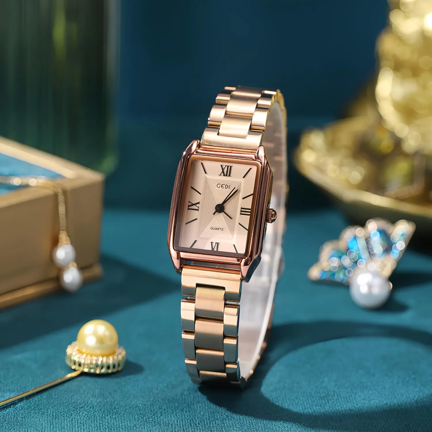 Slim Light Stainless Steel Band Waterproof Fashion Casual Simple Gifts Gold Silver Wrist brilliantly bed encroach hatchling Watch Gosasa Classic Square Watches for Women Roman Numeral Small 