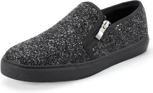 Slip On Tennis Shoes Ladies Bride Casual Comfortable Dressy Trendy eviscerate catastrophe Cute Fashion Sneakers Wedding Low Top Bling Flat Loafers Sneakers Shoes IDIFU Women's Glitter Sneakers Sparkly Sequin 