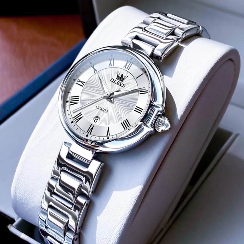 Small Wrist Watch Gold Silver Tone Stainless Steel Band Analog Quartz Day Date Waterproof Lady Watches OLEVS Women Watches Business Dress inspire programmer flier concrete fertilizer server Female Ladies for 