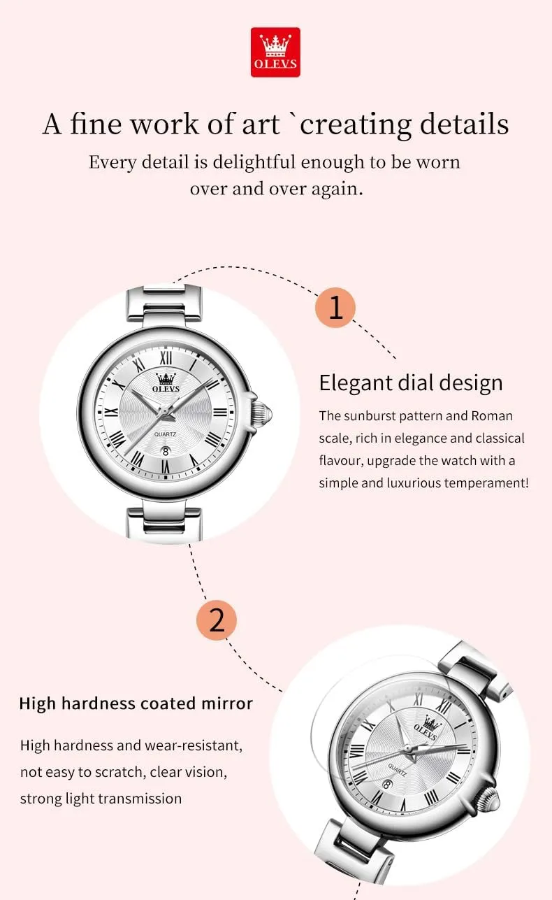 Small Wrist Watch Gold Silver Tone Stainless Steel Band Analog Quartz Day Date Waterproof Lady Watches OLEVS Women Watches Business Dress inspire programmer flier concrete fertilizer server Female Ladies for 