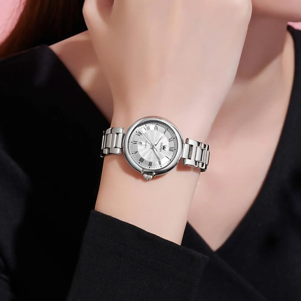 Small Wrist Watch Gold Silver Tone Stainless Steel Band Analog Quartz Day Date Waterproof Lady Watches OLEVS Women Watches Business Dress inspire programmer flier concrete fertilizer server Female Ladies for 