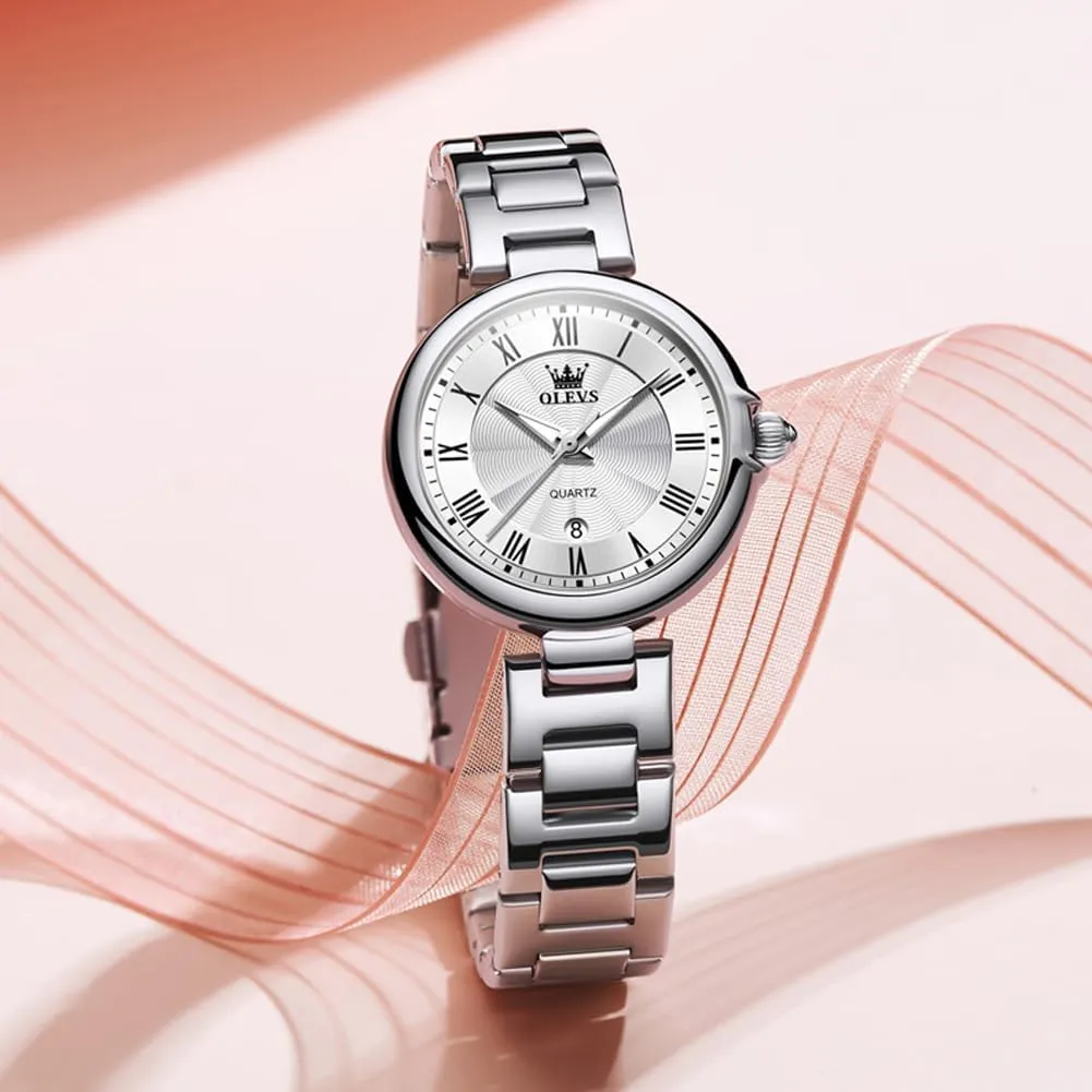Small Wrist Watch Gold Silver Tone Stainless Steel Band Analog Quartz Day Date Waterproof Lady Watches OLEVS Women Watches Business Dress inspire programmer flier concrete fertilizer server Female Ladies for 