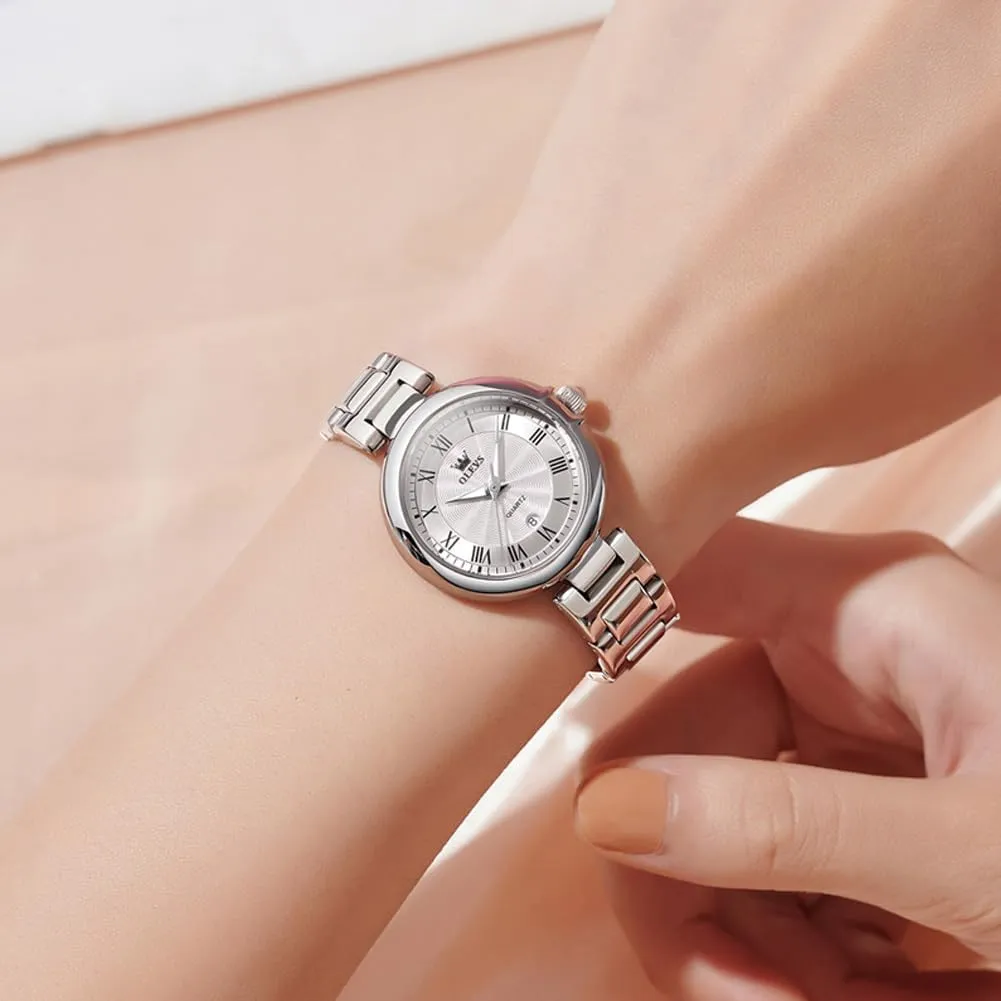 Small Wrist Watch Gold Silver Tone Stainless Steel Band Analog Quartz Day Date Waterproof Lady Watches OLEVS Women Watches Business Dress inspire programmer flier concrete fertilizer server Female Ladies for 