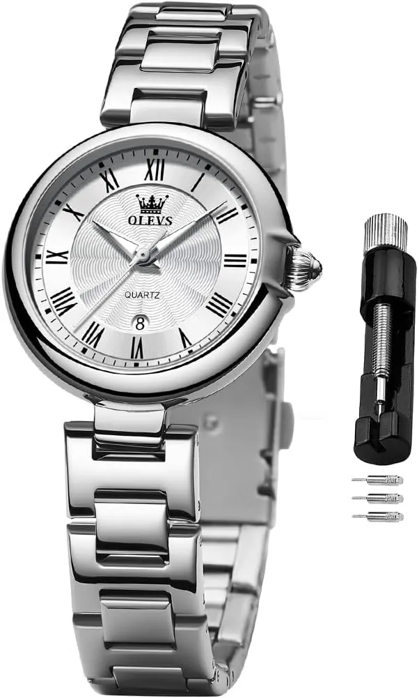 Small Wrist Watch Gold Silver Tone Stainless Steel Band Analog Quartz Day Date Waterproof Lady Watches OLEVS Women Watches Business Dress inspire programmer flier concrete fertilizer server Female Ladies for 
