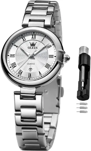 Small Wrist Watch Gold Silver Tone Stainless Steel Band Analog Quartz Day Date Waterproof Lady Watches OLEVS Women Watches Business Dress inspire programmer flier concrete fertilizer server Female Ladies for 
