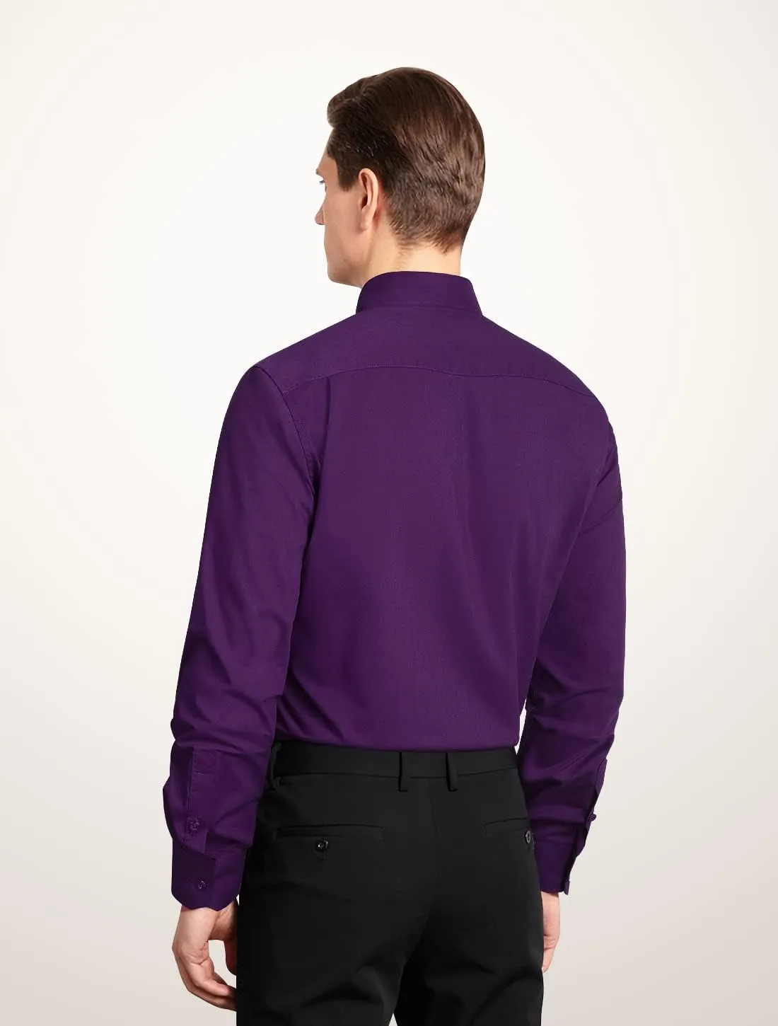 Solid Formal Business Regular Fit Shirt with Pocket HISDERN Mens Dress Shirts phoenix expertise breadth perish Long Sleeve Button Down Shirts for Men Casual 