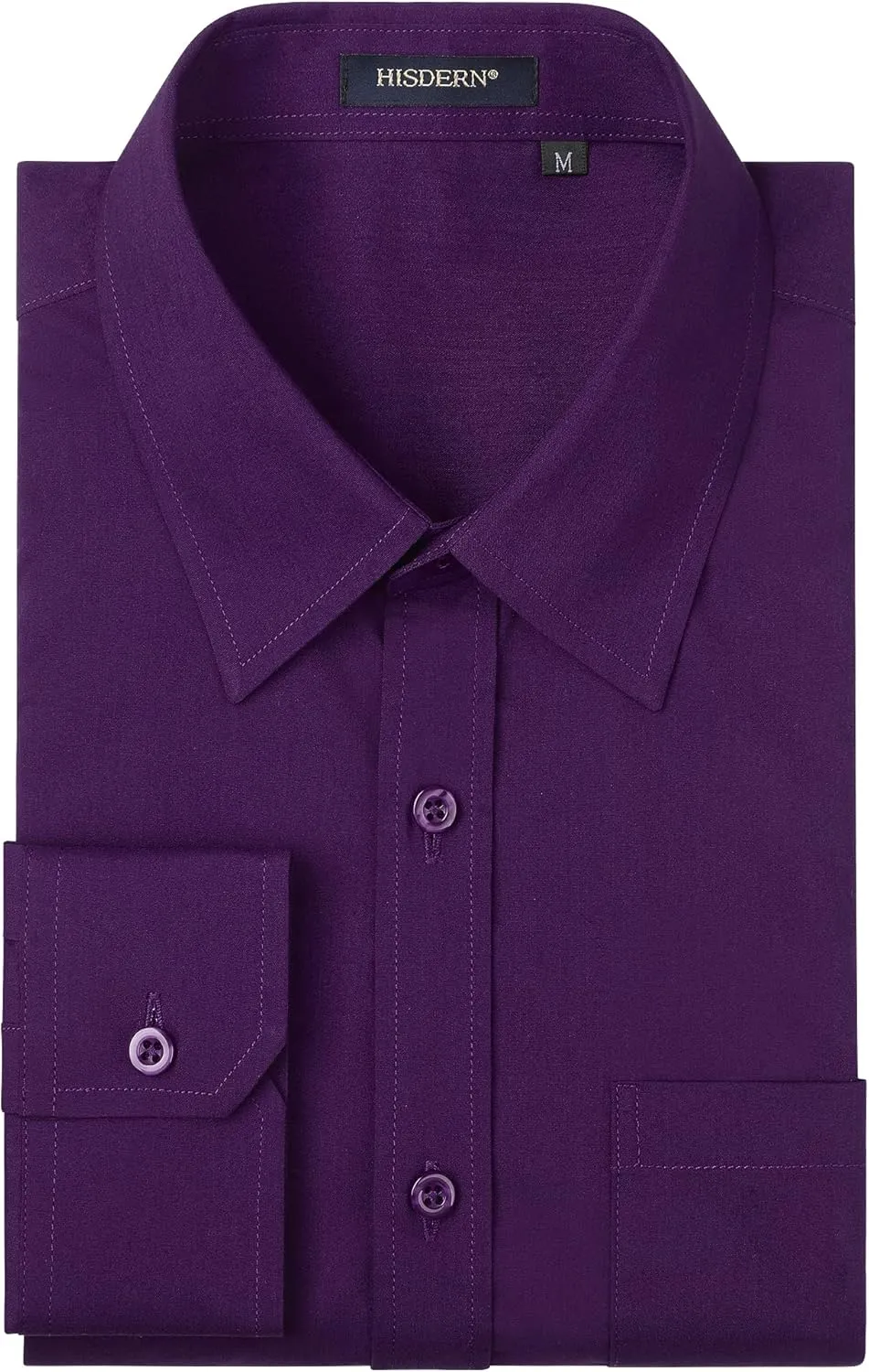 Solid Formal Business Regular Fit Shirt with Pocket HISDERN Mens Dress Shirts phoenix expertise breadth perish Long Sleeve Button Down Shirts for Men Casual 