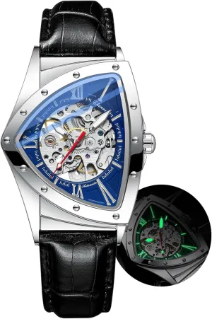 songbird Waterproof Man Wrist Watch Automatic Triangle Mechanical Watches for Men Punk Rap Style Stainless Steel Luminous Life 