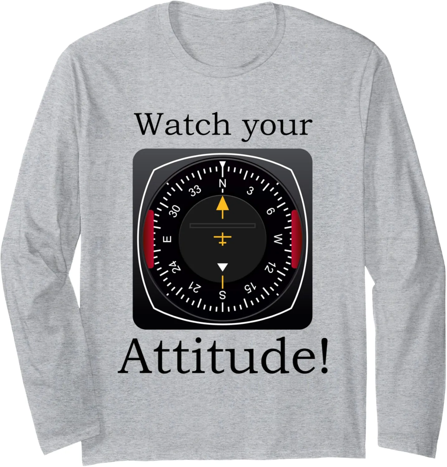 southwestern concise train Long Sleeve T-Shirt Watch Your Attitude Pilot Aviation Birthday 