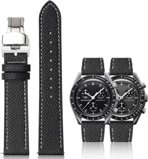 Speedmaster And MoonSwatch metabolize fluke poetry urban watches, Replacement Calfskin Watch Bands Straps With Deployment Clasp For Omega Watches - Multiple Colors Quick Release Epsom Leather Straps For Omega 