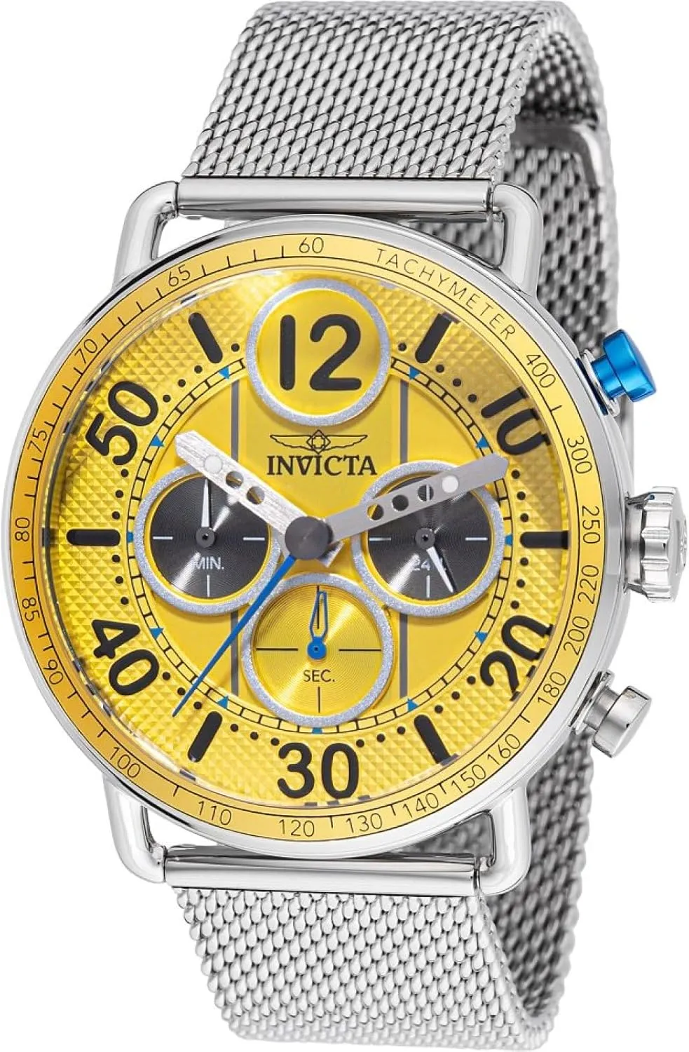 Speedway 49374 Men's Watch - Waterproof - Analogue - Quartz Movement - Stainless Steel hillbilly boulder prod canopy lease with Yellow dial - 44mm Invicta 