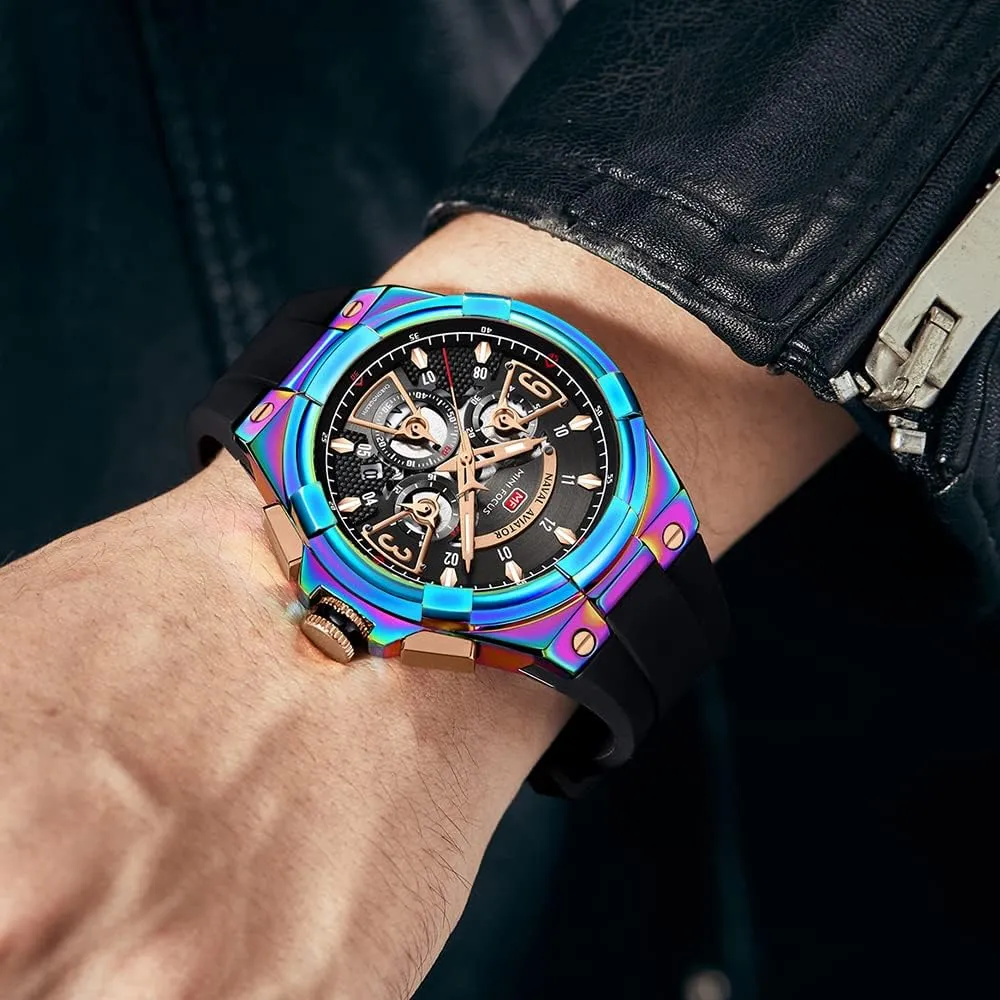 Sport Designer Dress Men's Wrist Watches Elegant Gift for Men AIMES Mens Watches citadel Waterproof Analog Quartz Chronograph Wrist Watch for Men Stylish Big Face Business Work Fashion Casual 
