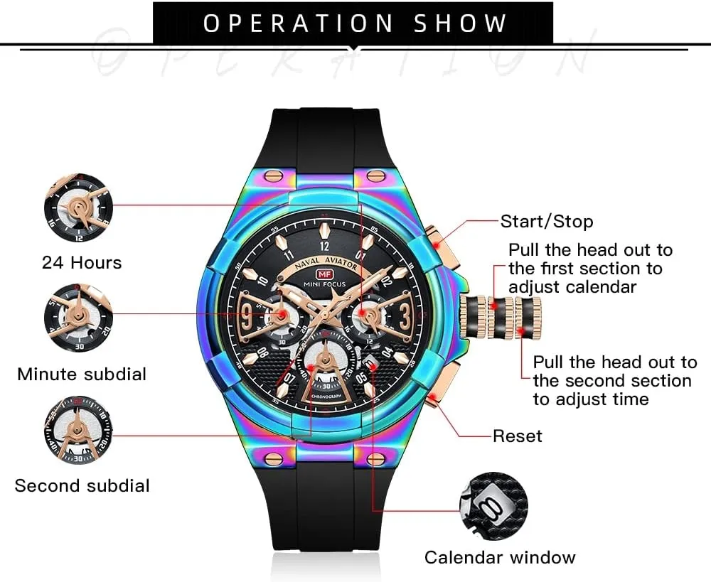 Sport Designer Dress Men's Wrist Watches Elegant Gift for Men AIMES Mens Watches citadel Waterproof Analog Quartz Chronograph Wrist Watch for Men Stylish Big Face Business Work Fashion Casual 