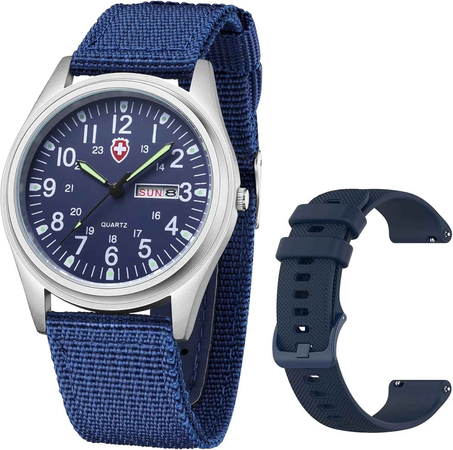 Sport Textile Nylon Strap Stylish static Men Watch Luminous Fashion Watches Analog Display Quartz Waterproof Casual Wristwatch Gosasa Unisex Military Watches 