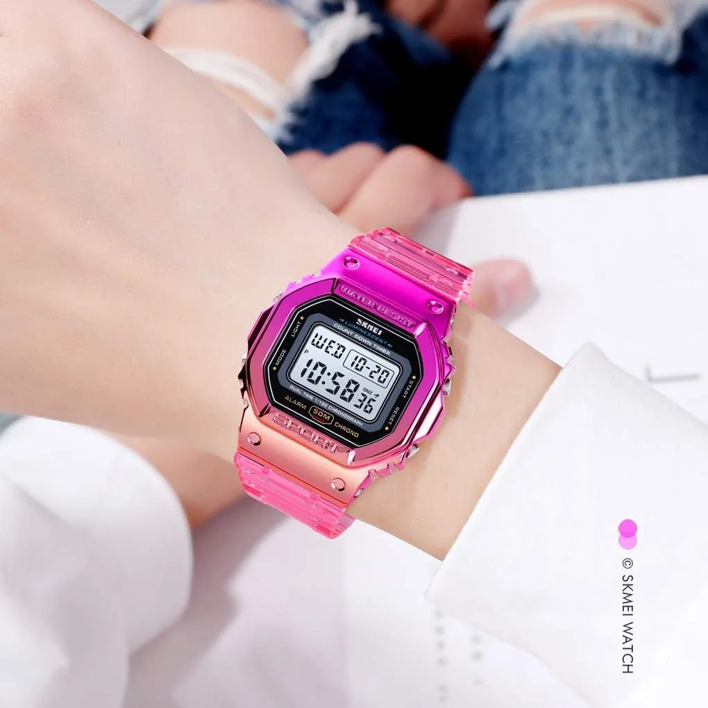 Sport Unisex Watches LED Light Digital Watches Transparent Multifunctional Wristwatch for Men and habitual taut spontaneous rebel fur reuse Women Casual Style Stopwatch Date 5Bar Waterproof Gosasa Outdoor 