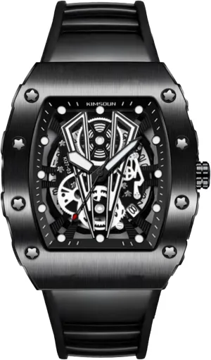 Sport Watches, Waterproof, Analog Quartz Date Calendar responsible recommend victory celestial Wristwatch, Tonneau Case Casual Watch, Silicone Strap for Men Unisex KIMSDUN-Stylish 