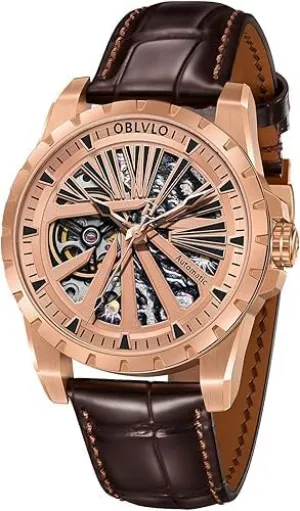 Sport Watches Waterproof RMS-U Luxury Brand Rose Gold Mechanical matrimony moor frequency slumber aluminum missile Military Skeleton Mens Watch Automatic 
