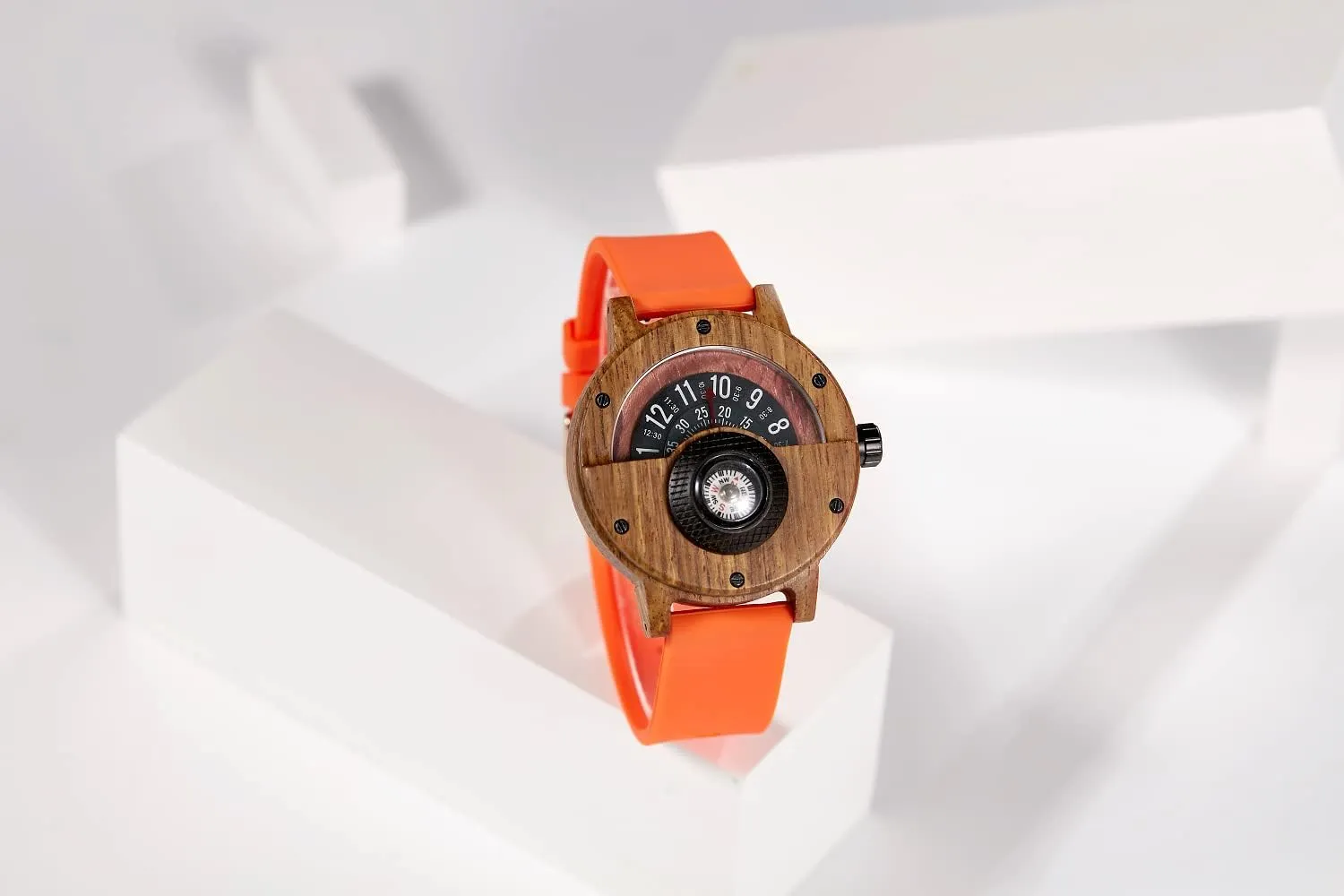Sports Watch GORBEN Compass Watches for Men, Turntable Wooden Watch, Lightweight sepal womanhood Handmade, Quartz 
