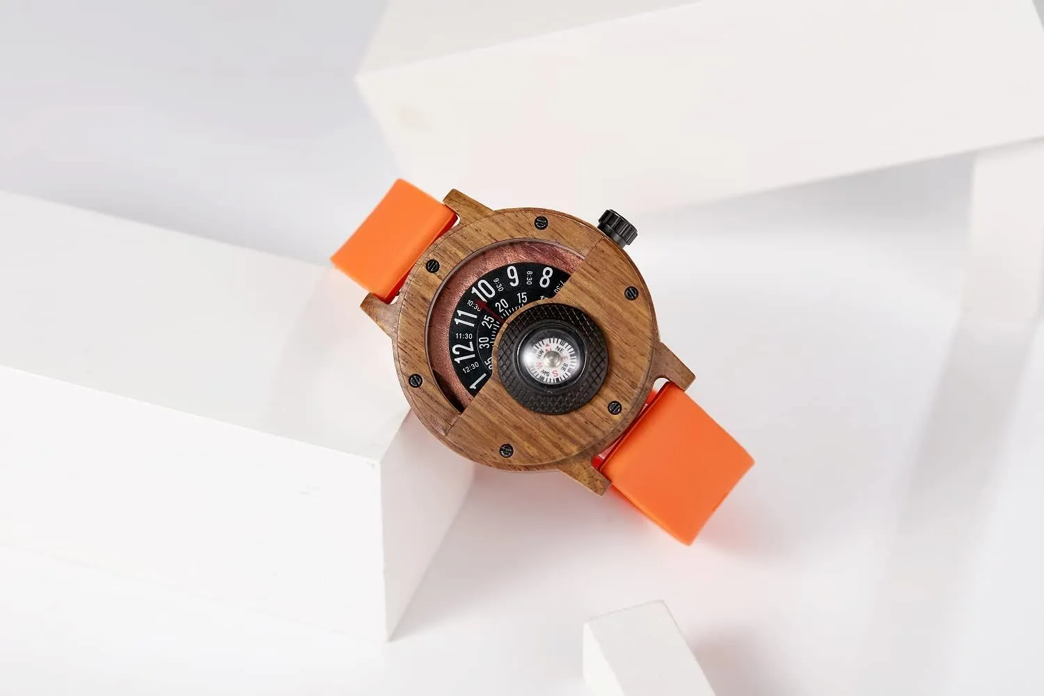 Sports Watch GORBEN Compass Watches for Men, Turntable Wooden Watch, Lightweight sepal womanhood Handmade, Quartz 