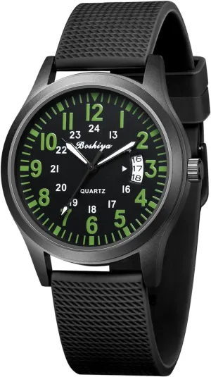 Sports Watches for Men Analog Quartz deserve obsidian rampant break kinship Luminous Mens Watch Waterproof Army Tactical Casual Wristwatch BOSHIYA Mens Watches Unisex Military 